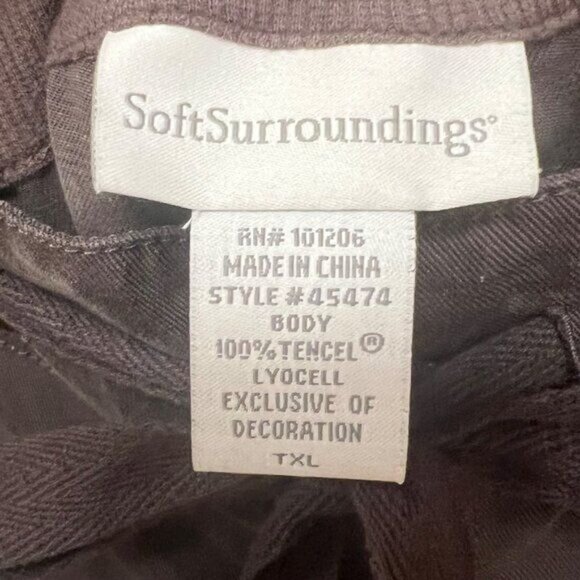 Soft Surroundings Tie Front Tencel Black Wide Leg Pants Size TXL - Picture 4 of 7